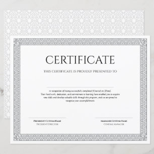 Plantilla de diploma clásico elegante imprimible