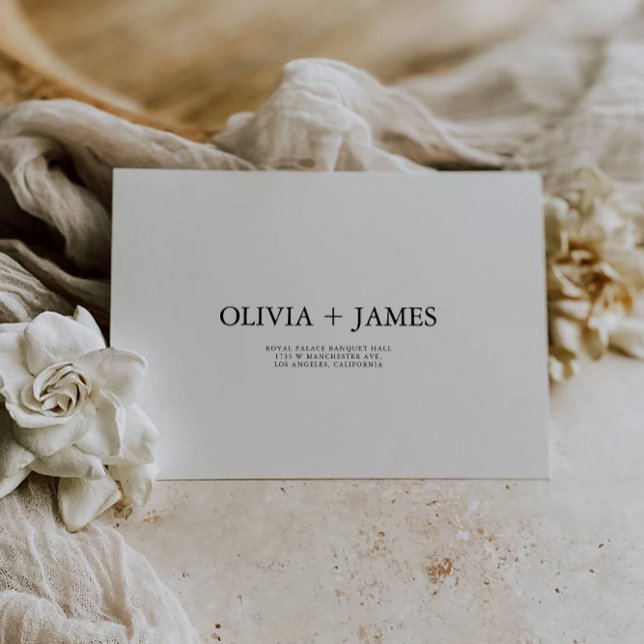Plantilla de dirección de sobres de Boda minimalis (Minimalist Wedding Envelope Address Template)