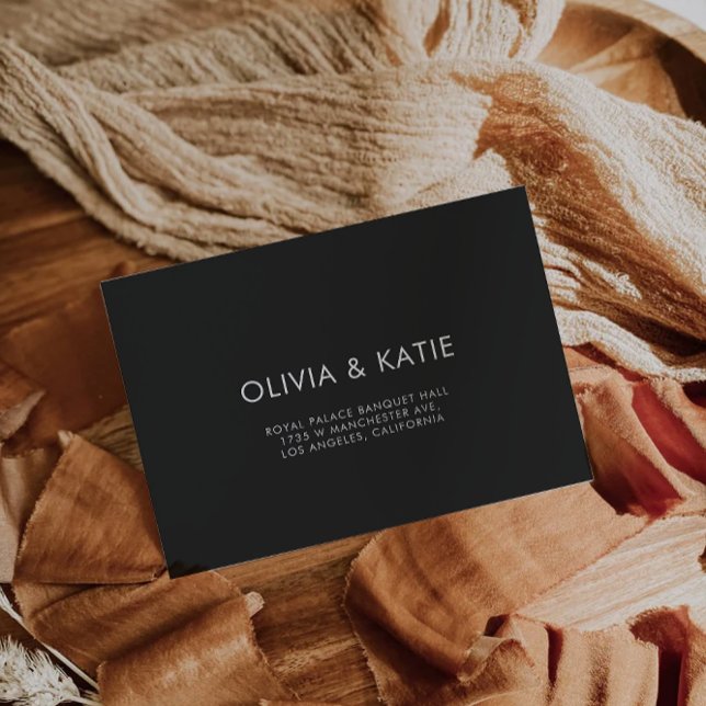Plantilla de dirección de sobres de Boda negro (Black Wedding Envelope Address Template)