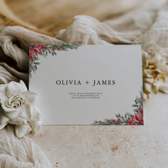 Plantilla de dirección de sobres del Boda de navid (Christmas Wedding Envelope Address Template)