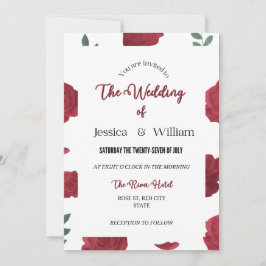 Plantilla de diseño de invitación a boda Rosa edit