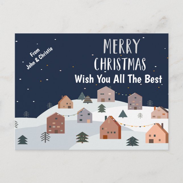Plantilla de diseño de postales navideñas para nav (Anverso)