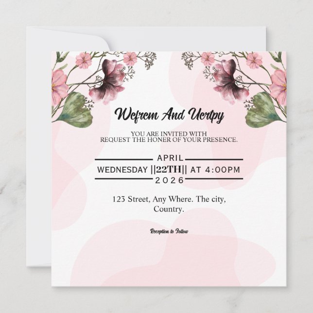 Plantilla de diseño de tarjeta de invitación de bo (Anverso)