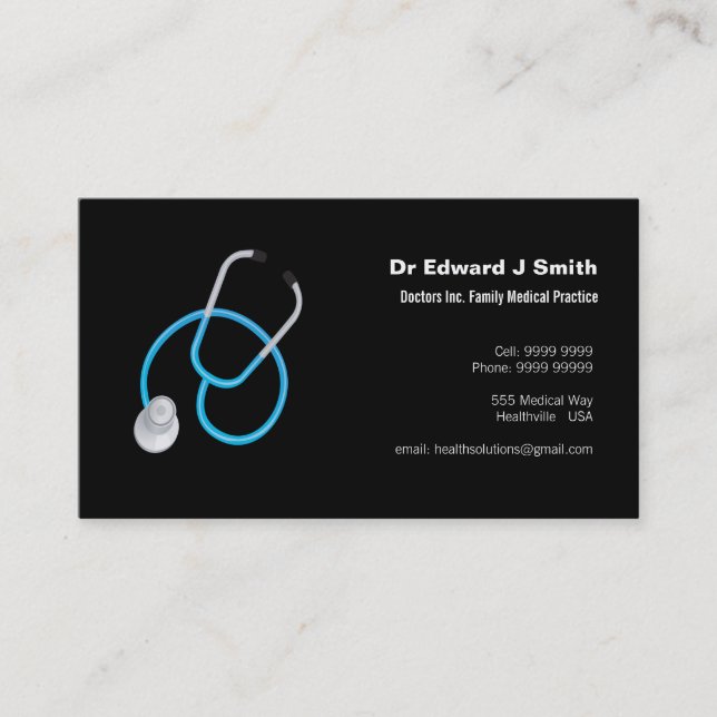 Plantilla de diseño de tarjeta de visita médica MD (Anverso)
