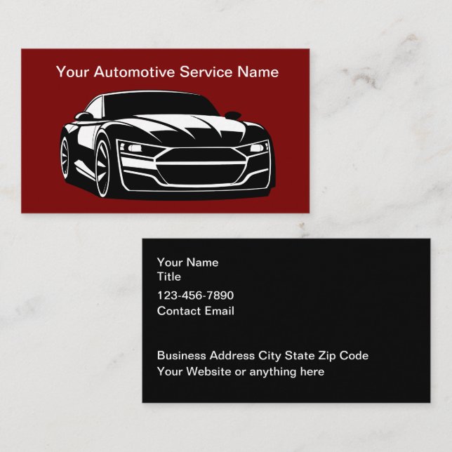 Plantilla de diseño de tarjetas de negocios automo (Anverso / Reverso)