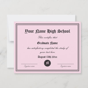 Plantilla de documento de graduación de escuela fo