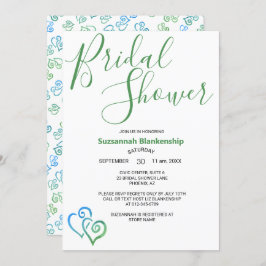 Plantilla de ducha de novias con conexión azul ver