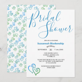 Plantilla de ducha de novias de Blue Green Linked 