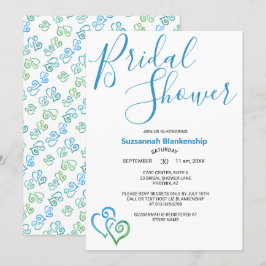 Plantilla de ducha de novias de Blue Green Linked 