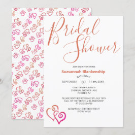 Plantilla de ducha de novias de Naranja rosado vin