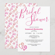 Plantilla de ducha de novias de Naranja rosado vin