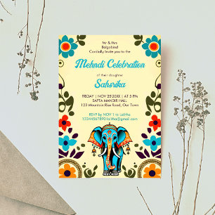 Plantilla de elefante mehndi, boda indio, lindo