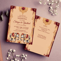 Plantilla de elefantes bodas indios maroon beige