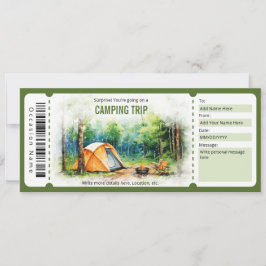 Plantilla de entradas de camping de sorpresa