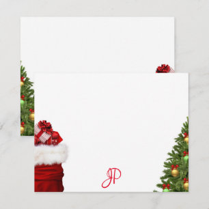 Plantilla de escritura a mano de Navidad con monog
