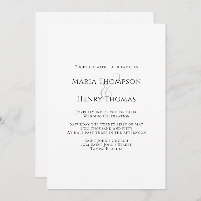 Plantilla de et simple minimalista con texto negro (Anverso / Reverso)