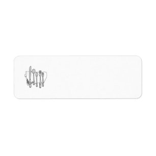 Plantilla de etiqueta blanca negra de Silverware