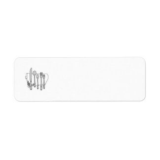 Plantilla de etiqueta blanca negra de Silverware