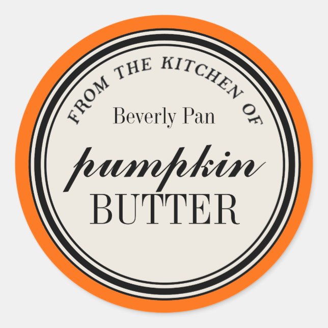 Plantilla de etiqueta circular "Desde la cocina de (Anverso)