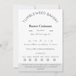 Plantilla de etiqueta de alimentos de algodón