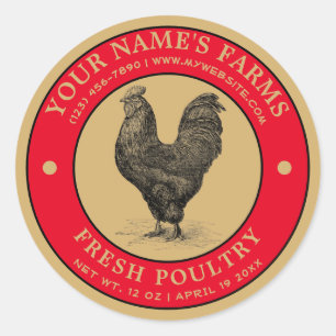 Plantilla de etiqueta de aves de corral frescas de