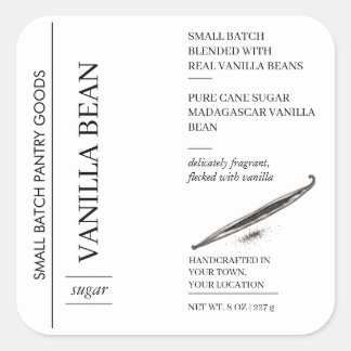 Plantilla de Etiqueta de Azúcar de Vaina de Vainil