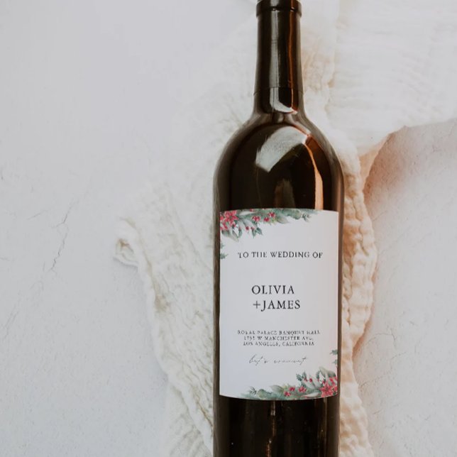 Plantilla de etiqueta de botella de vino de navida (Christmas wine bottle label Template)