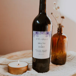 Plantilla de etiqueta de botella de vino morado