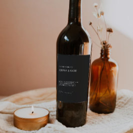 Plantilla de etiqueta de botella de vino negro