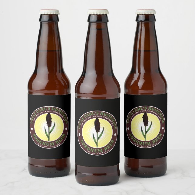 Plantilla de etiqueta de cerveza Sorghum casera (Botellas)