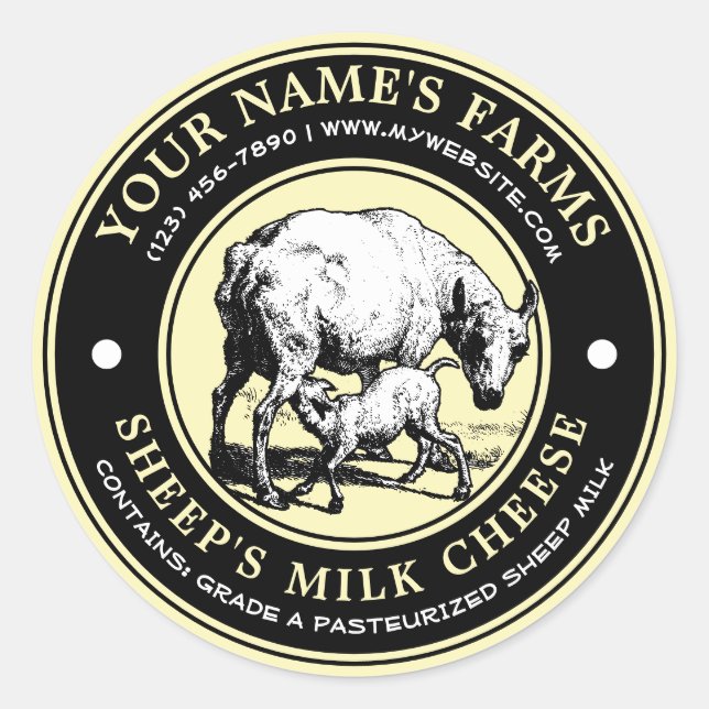 Plantilla de etiqueta de cosecha de queso de leche (Anverso)