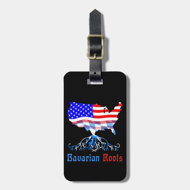 Plantilla de etiqueta de equipaje de raíces americ (Frente Vertical)