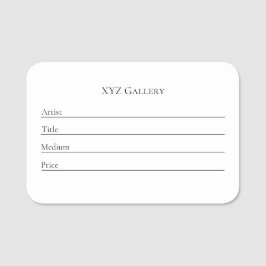 Plantilla de etiqueta de exposición de la galería