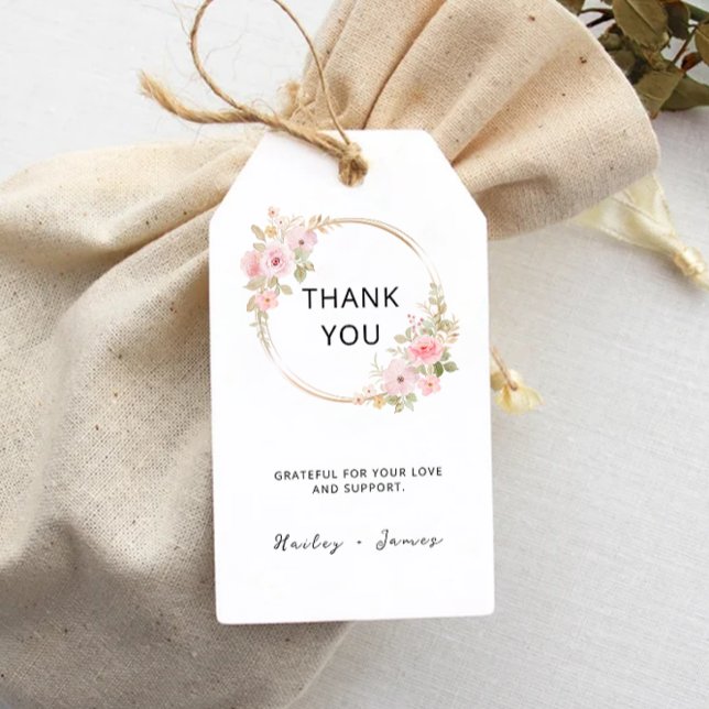 Plantilla de etiqueta de favor de boda de Rosa (Rose Wedding Favor Tag Template)