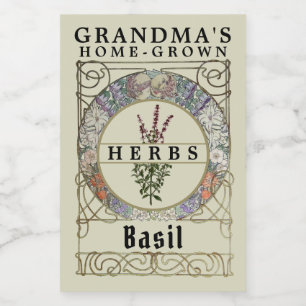 Plantilla de etiqueta de hierba de Mucha de Art No