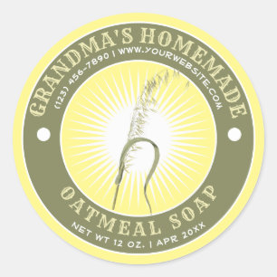 Plantilla de etiqueta de jabón de avena casera