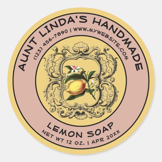 Plantilla de etiqueta de jabón hecha a mano de vin (Anverso)