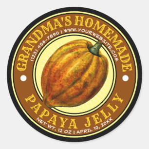 Plantilla de etiqueta de jam de papaya casera vint
