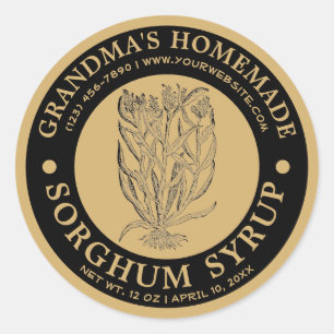Plantilla de etiqueta de jarabe de sorgo casero vi
