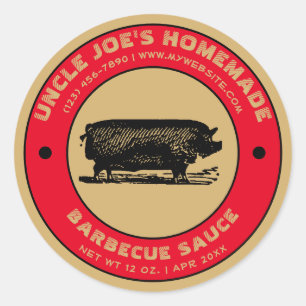 Plantilla de etiqueta de la salsa de barbacoa case
