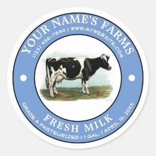 Plantilla de etiqueta de leche fresca