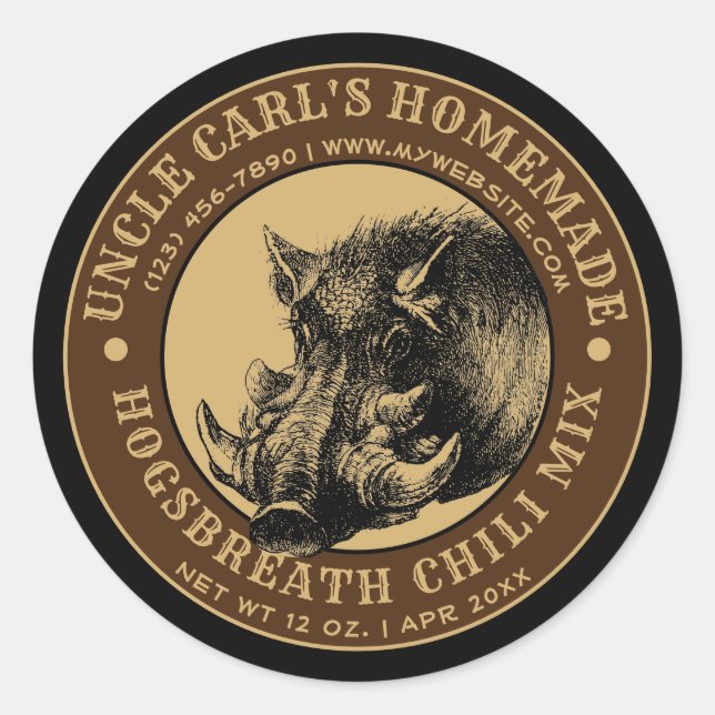 Plantilla de etiqueta de mezcla de cerdo casero de (Anverso)