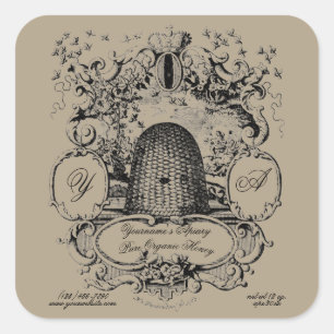 Plantilla de etiqueta de miel de Beehive Cartouche