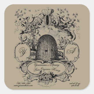 Plantilla de etiqueta de miel de Beehive Cartouche
