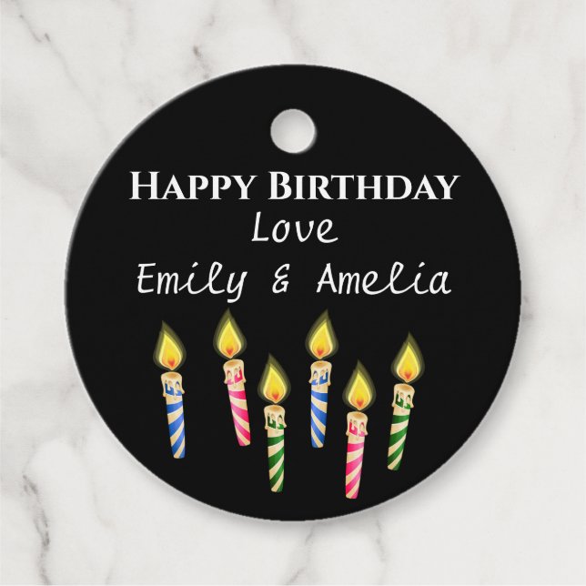 Plantilla de etiqueta de regalo de cumpleaños feli (Anverso)