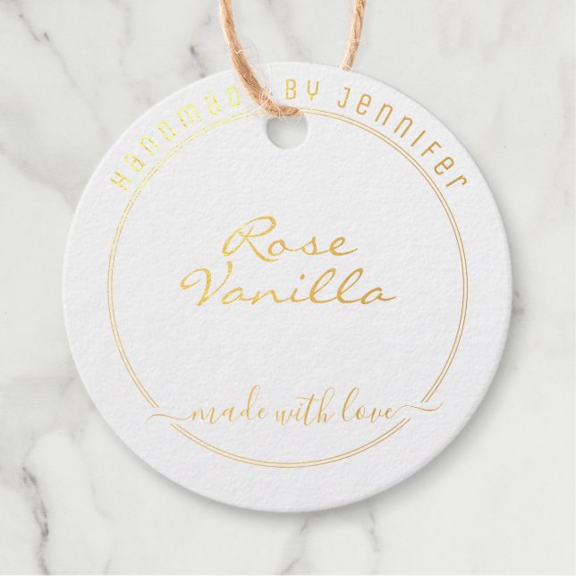 Plantilla de etiqueta de regalo de Relieve metaliz (Anverso)