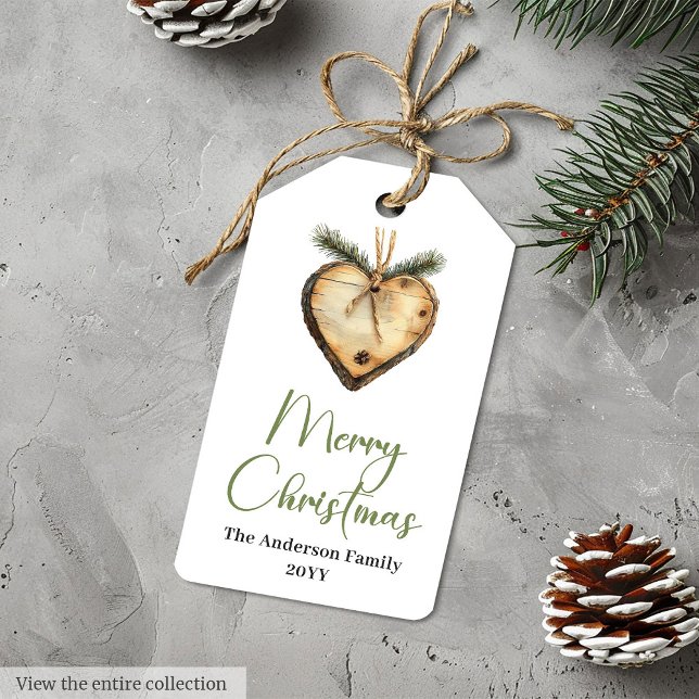 Plantilla de etiqueta de regalo navideño boho rúst (Neutral Boho Rustic Holiday Gift Tag Template

)