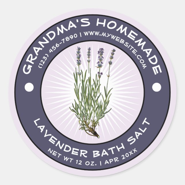 Plantilla de etiqueta de salazón de baño casera de (Anverso)