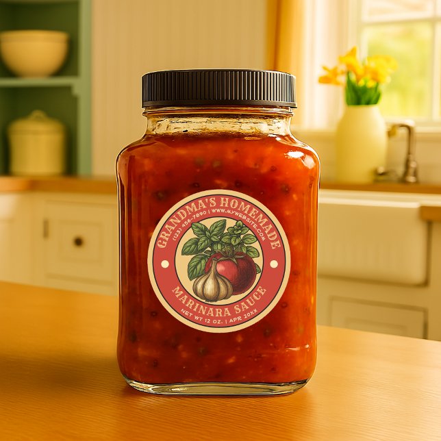Plantilla de etiqueta de salsa marinara casera (Subido por el creador)