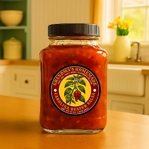 Plantilla de etiqueta de salsa picante Carolina Re